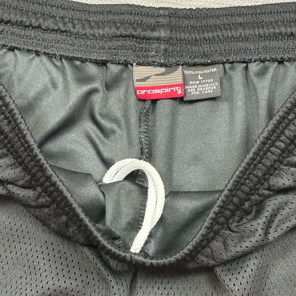 ProSpirit Mens Black Mesh Basketball Shorts Elastic Waist Drawstring Size Large - Picture 4 of 10
